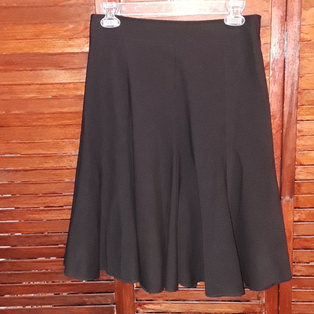 Black circle knee length skirt